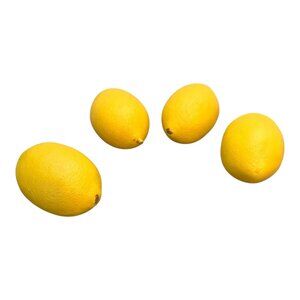 Artificial Yellow Lemons Realistic Fake Fruit Decoration Set Of 4